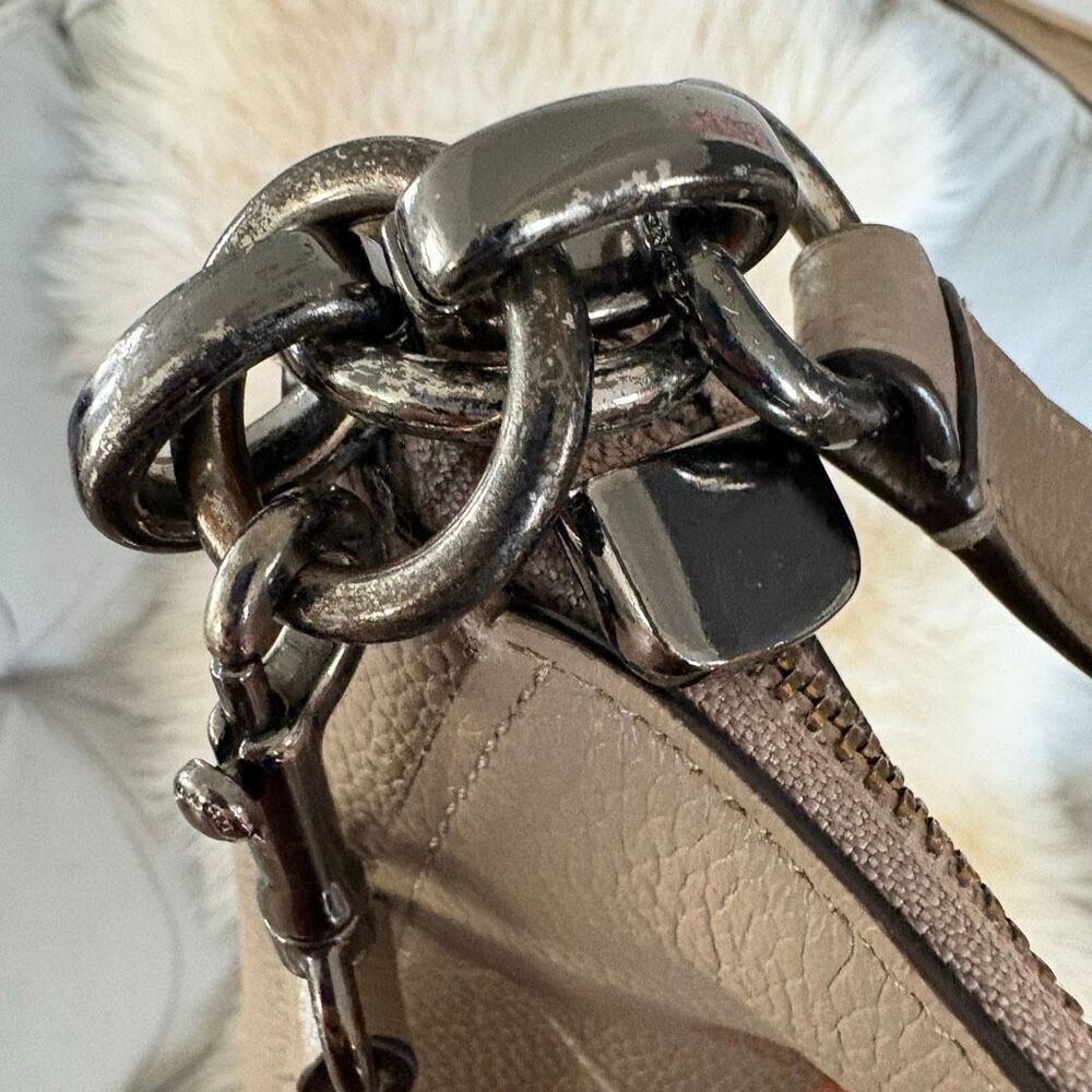Coach 58036 Chelsea 32 Hobo Leather Shoulder Bag Taupe Classic - Picture 5 of 11